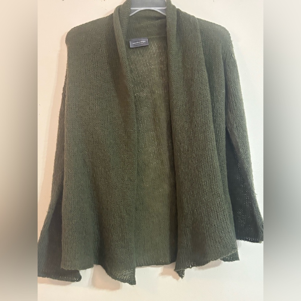 Wooden Ships Forest Green Women's Cardigan Lightweight For All Seasons